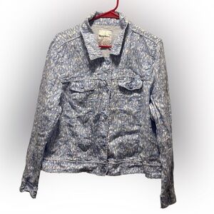 Tommy Bahama Stylish Blue Cheetah Patterned 100% Linen Jacket